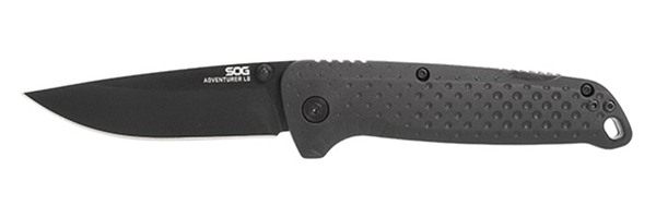 SOG Knives Adventure LB 3.50in Folding Drop Point Plain Black TiNi 5 Cr15 M view 2