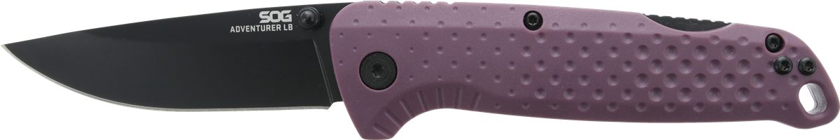 SOG Knives Adventure LB 3.50in Folding Drop Point Plain Black TiNi 5 Cr15 M