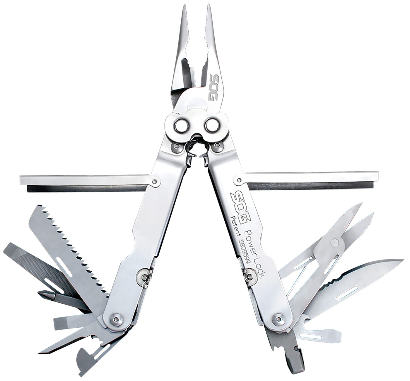 SOG Knives PowerLock Polished 420 Stainless Steel 7in Long Includes Sheath