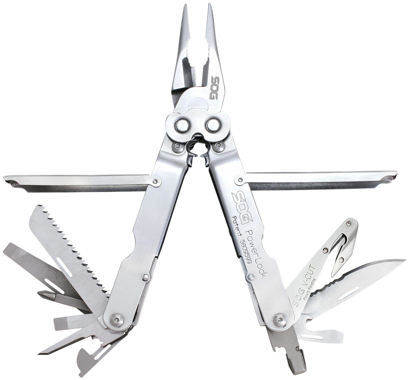 SOG Knives PowerLock V-Cutter Polished 420 Stainless Steel 7in Long Include