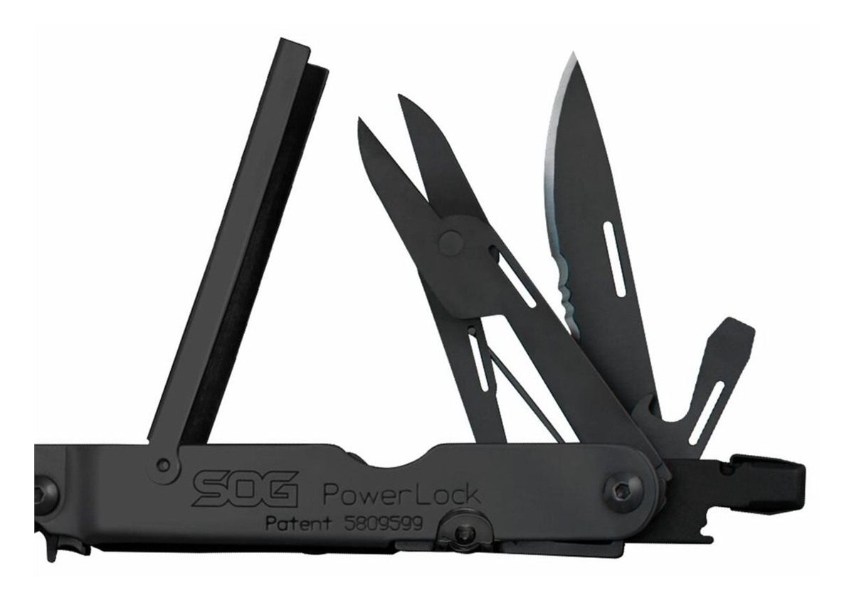 SOG Knives Powerlock Black Oxide 420 Stainless Steel 7in Long Features 18 T view 6