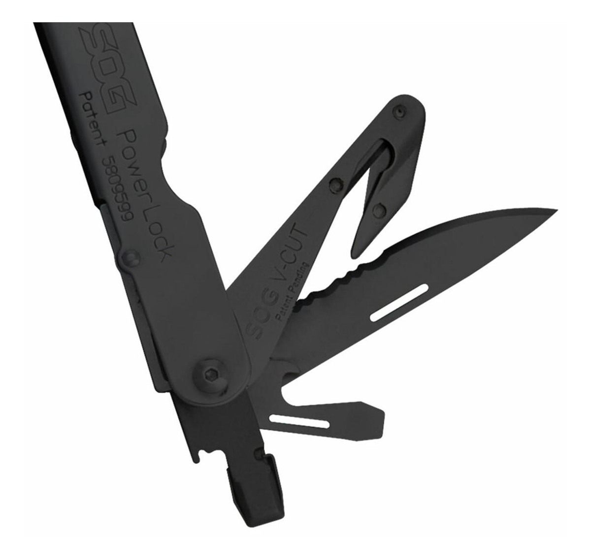 SOG Knives Powerlock V-Cutter Black Oxide 420 Stainless Steel 7in Long Feat view 3