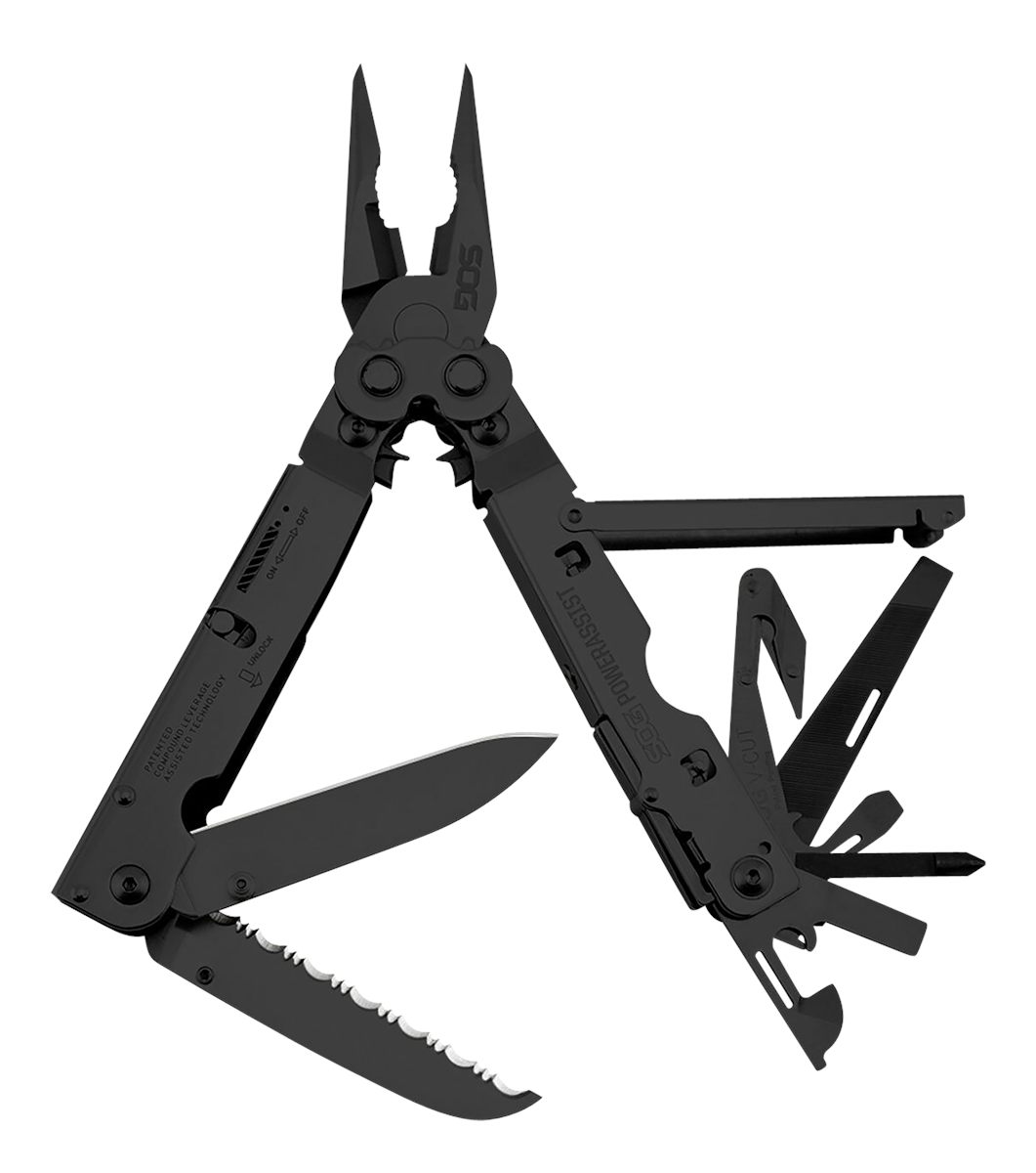 SOG Knives Tools PowerAssist Black Oxide 420 Stainless Steel 7in Long Featu