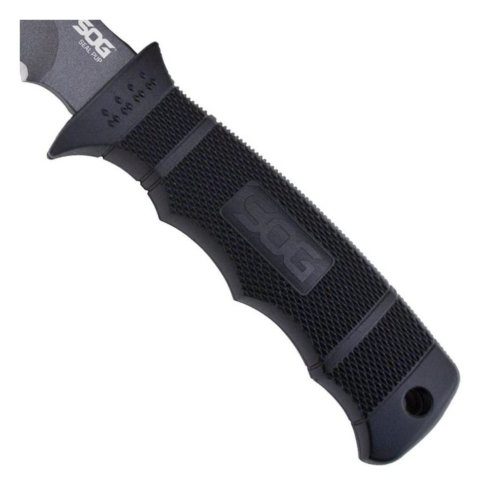 SOG Knives Tools Seal Pup 4.75in Fixed Clip Point Part Serrated Powder Coat view 3