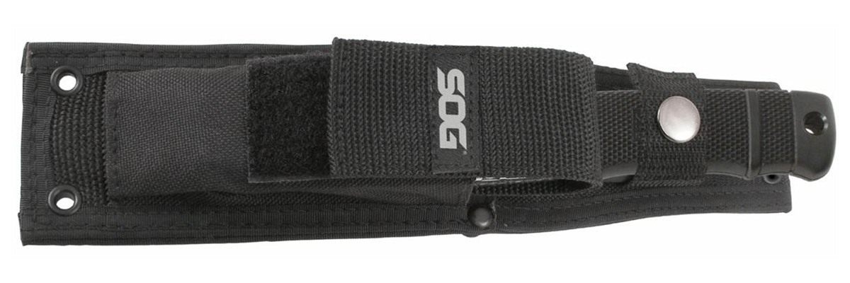 SOG Knives Seal Pup Elite 4.85in Fixed Clip Point Plain Black Hardcased TiC view 3