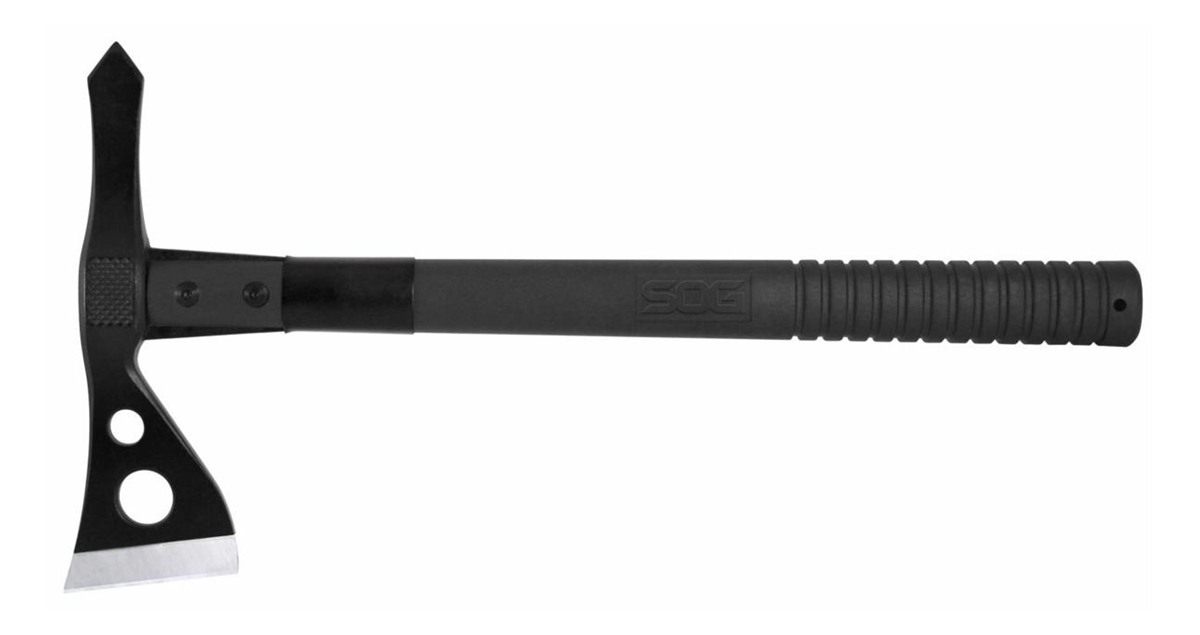 SOG Knives Tactical 2.75in Blade 420HC SS Black Side Hammer Checkering GRN view 6