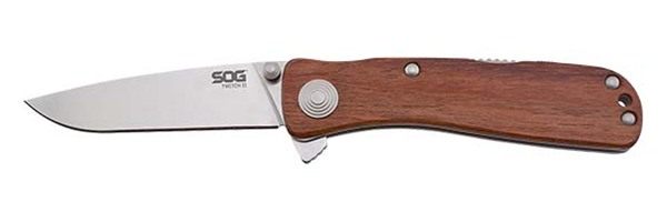 SOG Knives Twitch II 2.65in Folding Drop Point Plain Satin AUS-8A SS Blade view 2