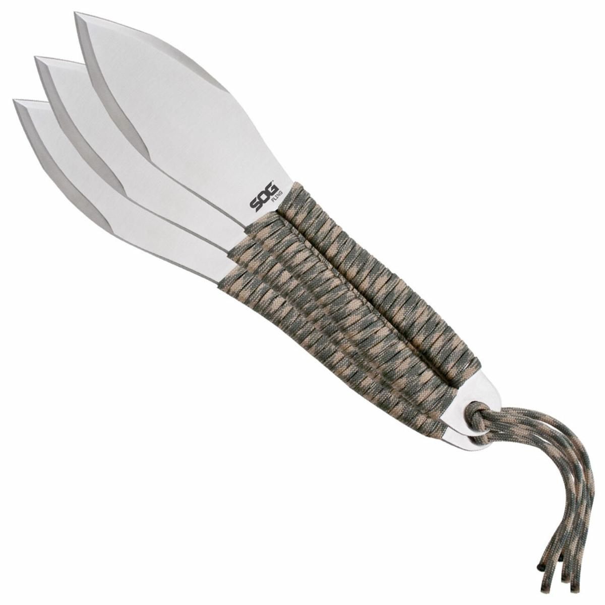 Sog Specialty Knives Fling Throwing 2.8in Blade Green and Tan Paracord Wrap