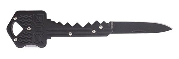SOG Knives Key 1.50in Folding Plain Drop Point Black Hardcased 5 Cr13 MoV S view 2