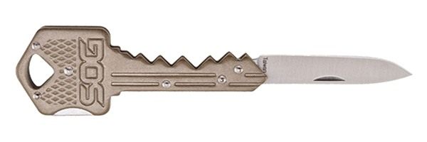 SOG Knives Key 1.50in Folding Plain Drop Point Satin 5 Cr13 MoV SS Blade/ B view 2
