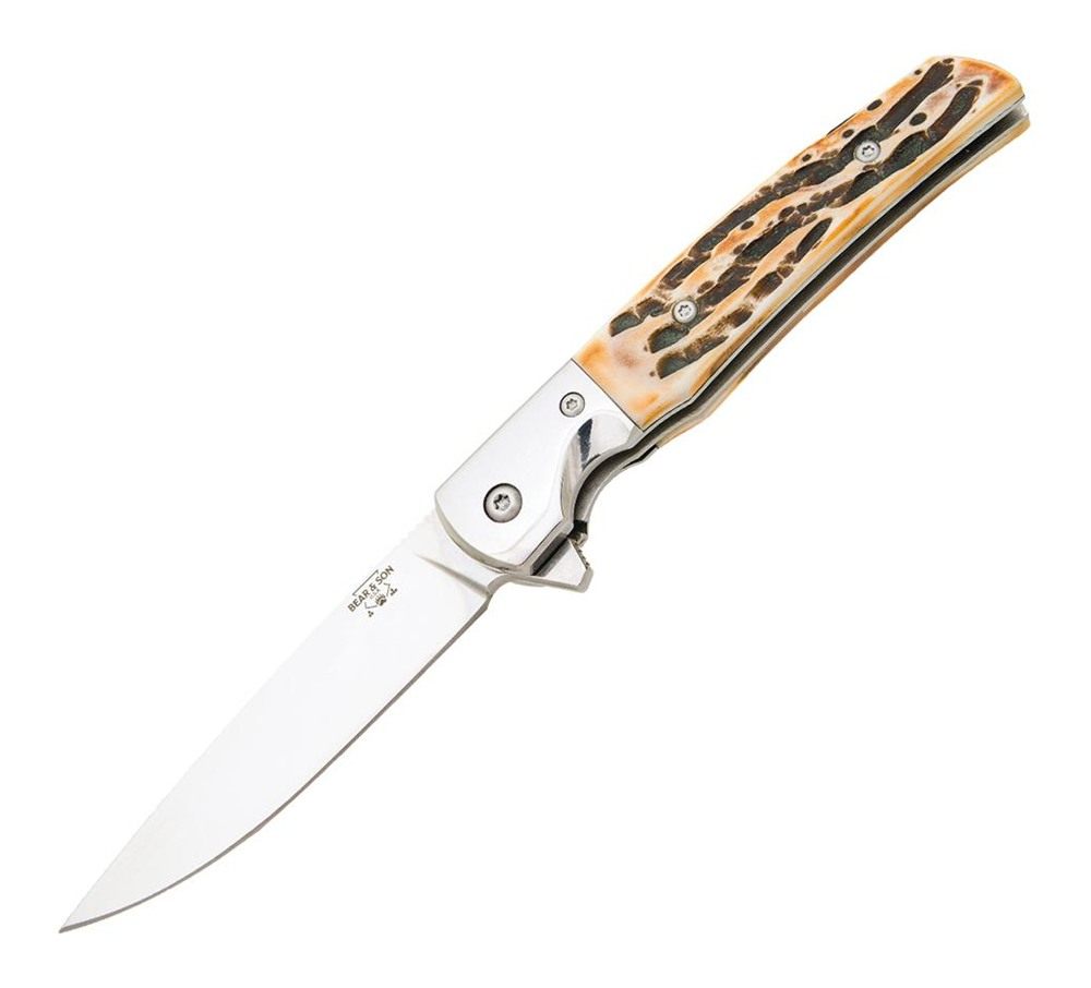 Bear Son Cutlery Rancher Sideliner Folding Knife 3/8in Drop Point Blade Sta view 2