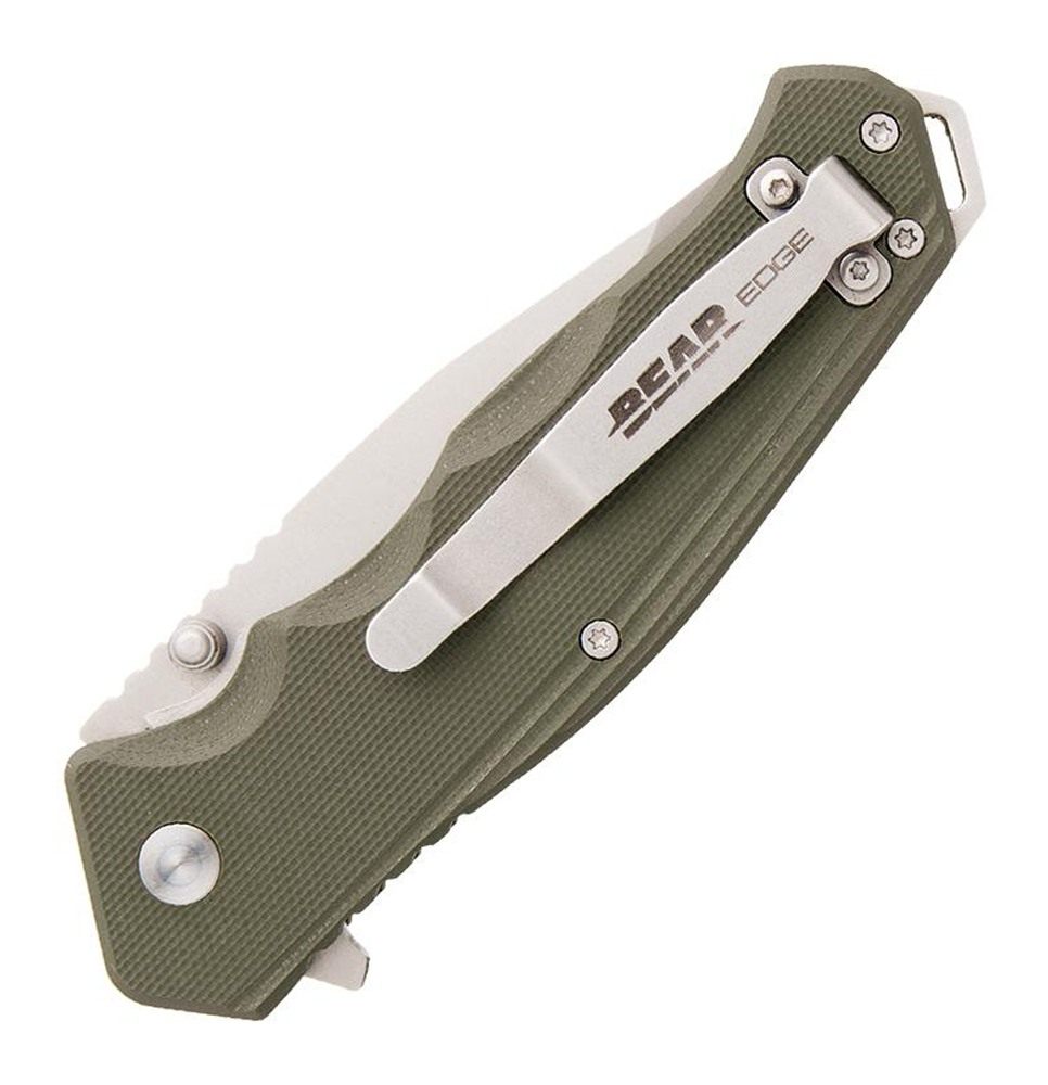 Bear Son Cutlery G10 Sideliner Folding Knife 3/8in Drop Point Blade OD Gree view 2
