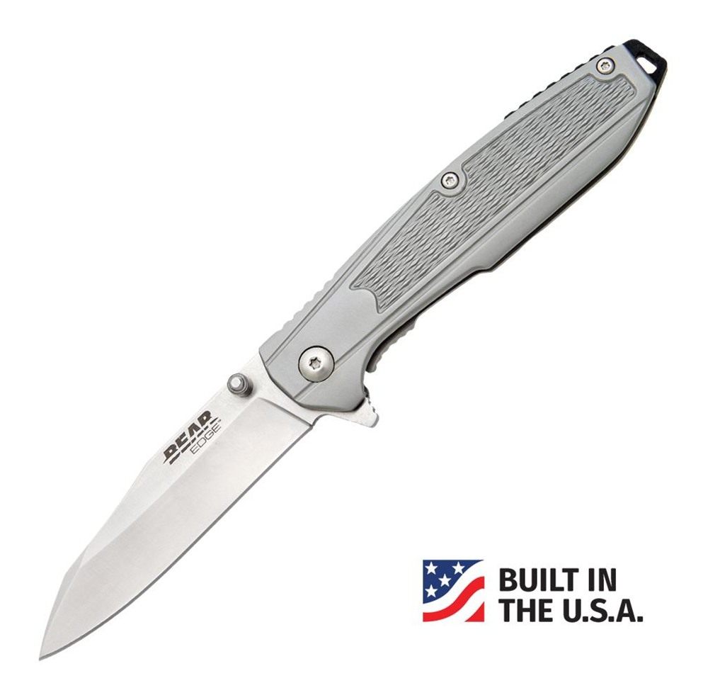 Bear Son Cutlery Lock Folding Knife 3-1/4in Reverse Tanto Blade Grey