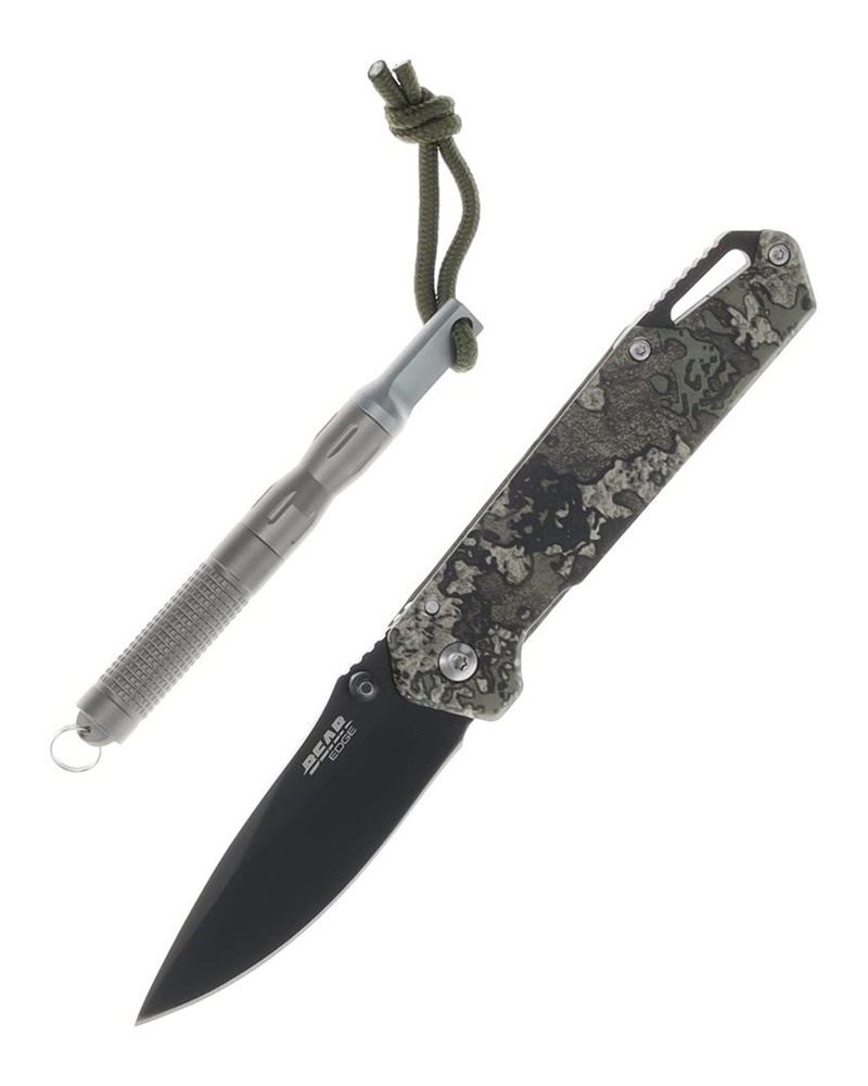 Bear Son Cutlery Edge Folding Knife 3in Drop Point Blade Truetimber Strata