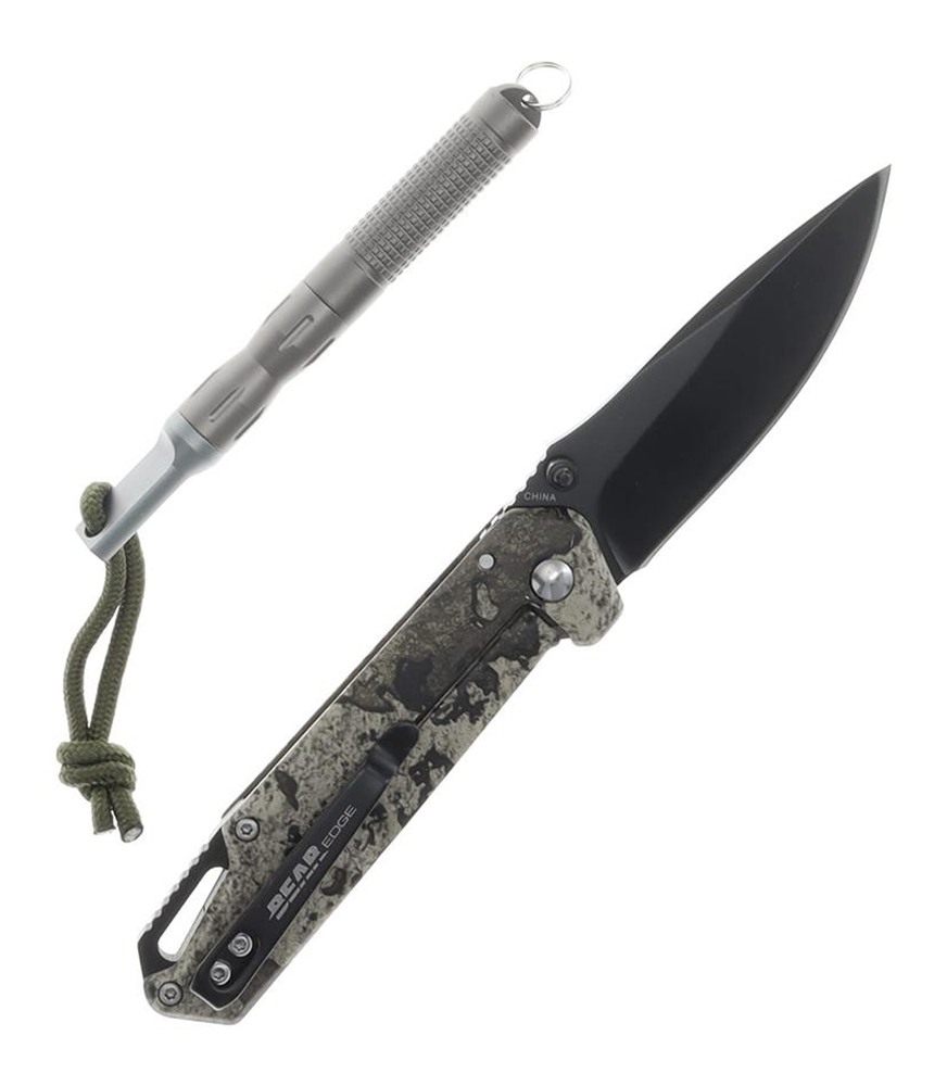 Bear Son Cutlery Edge Folding Knife 3in Drop Point Blade Truetimber Strata view 2