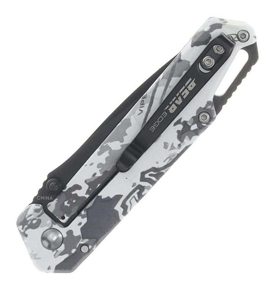 Bear Son Cutlery Edge Folding Knife 3in Drop Point Blade Truetimber White V view 3