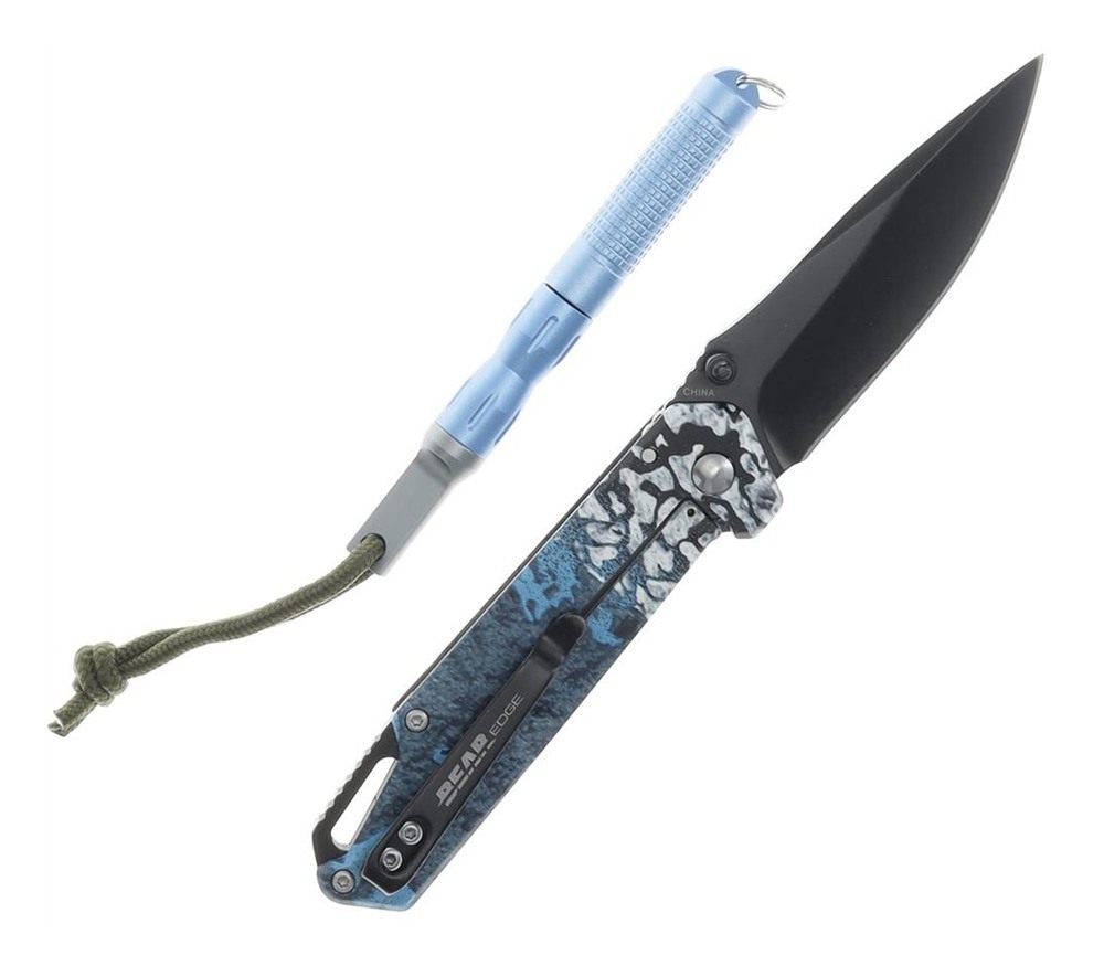 Bear Son Cutlery Edge Folding Knife 3in Drop Point Blade Truetimber Rift