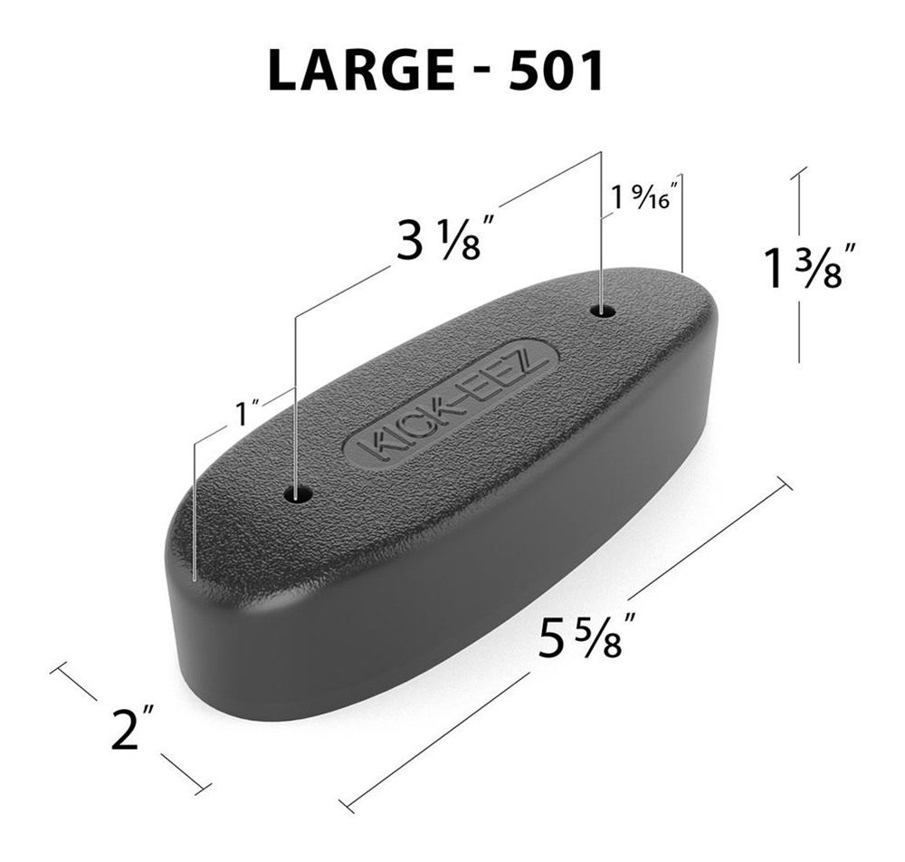 Kick EEZ Magnum Grind to Fit Recoil Pad Black 2in X 5 5/8in X 1 3/8in | Scr view 2