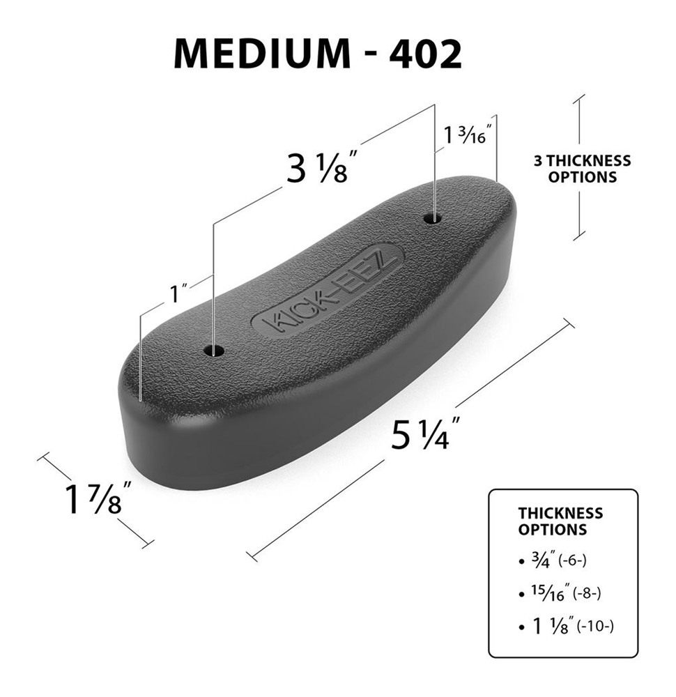 Kick EEZ Grind-to-Fit Trap Recoil Pad with Sorbothane - Screw-On Buttstock view 2