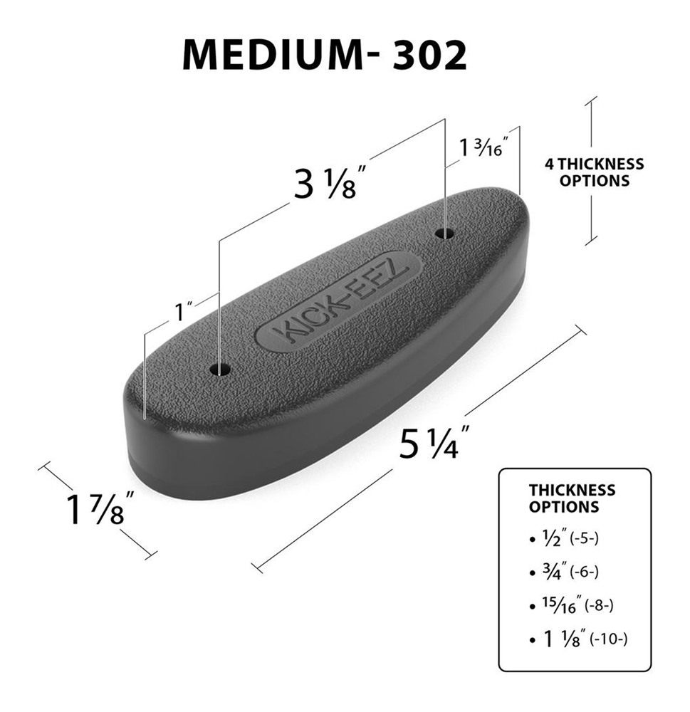 Kick Eez Products All Purpose Recoil Pad - 5 1/4in L x 1 7/8in W x 15/16in