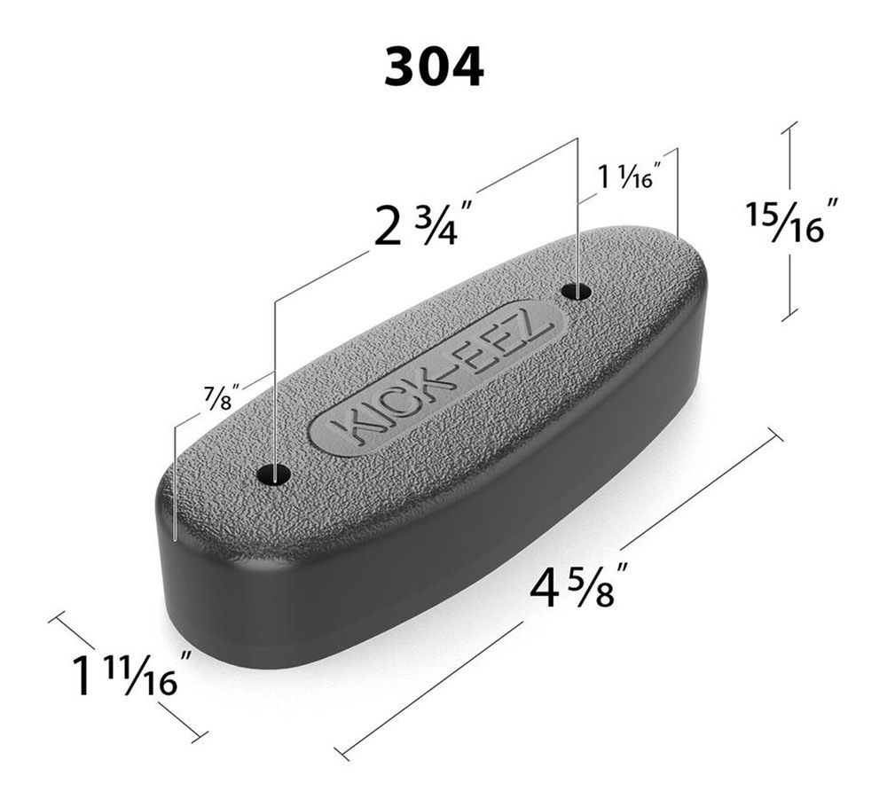 Kick EEZ Junior Recoil Pad, Grind to Fit with Sorbothane Screw-On Backing f view 2