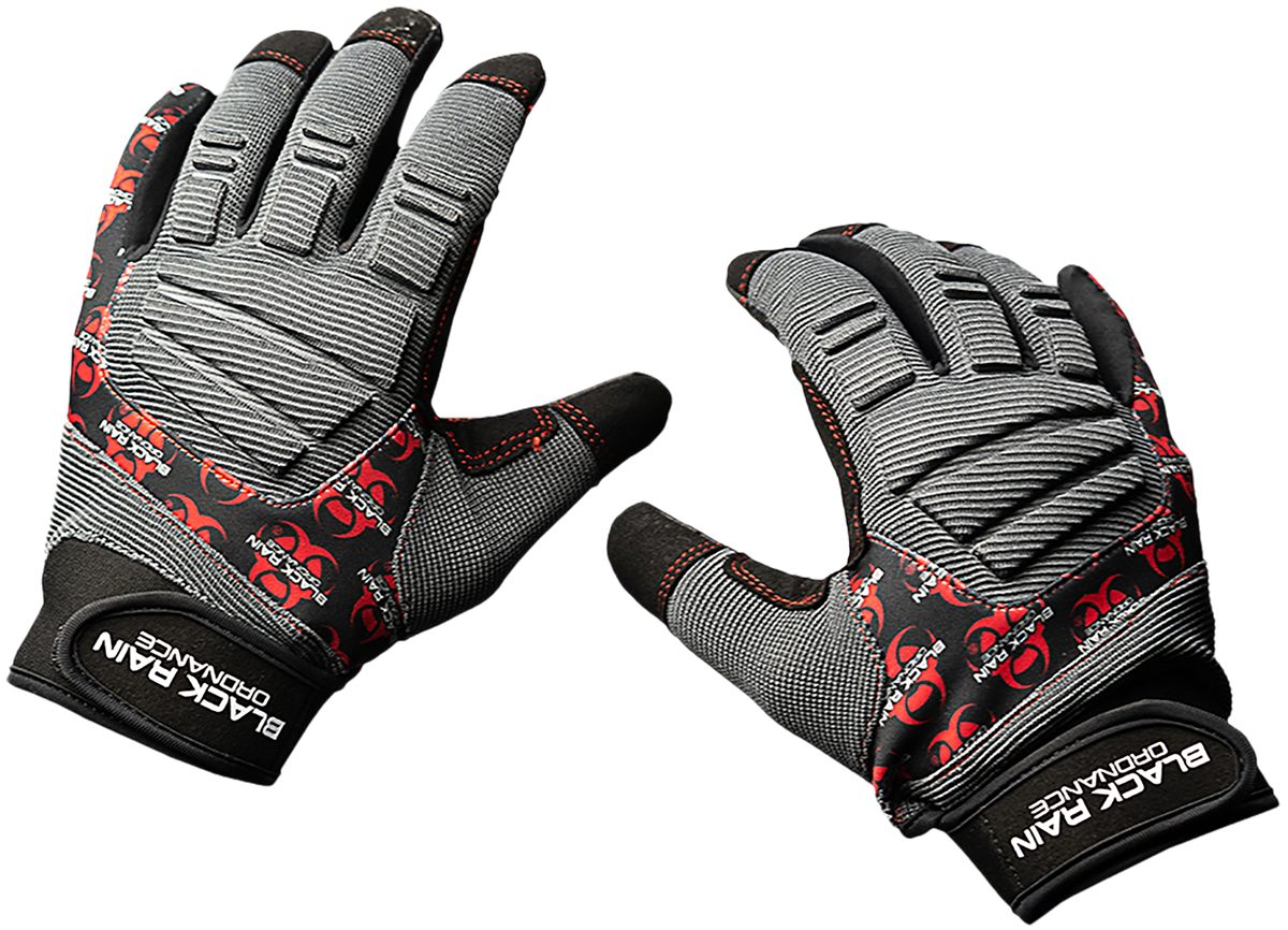 Black Rain Ordnance TACTGLOVEGRY/BLK/RDXL Tactical Gloves XL Velcro