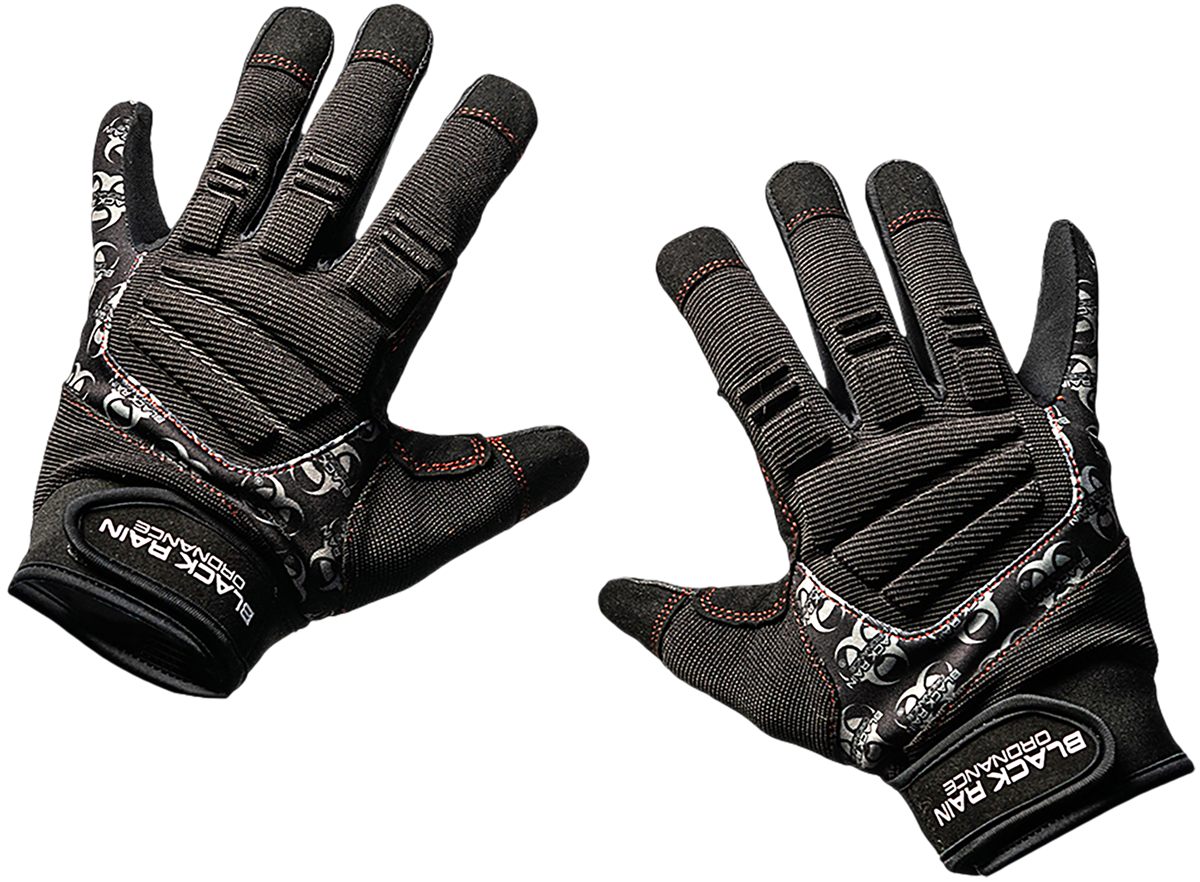 Black Rain Ordnance TACTGLOVEBLK/GRYL Tactical Gloves Large Velcro
