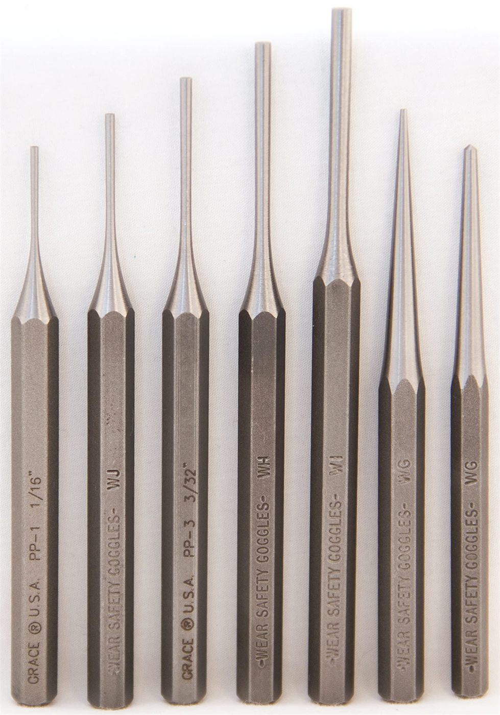 Grace USA Gun Care Steel Punch Set, Tools Accessories, 7 Piece Made in