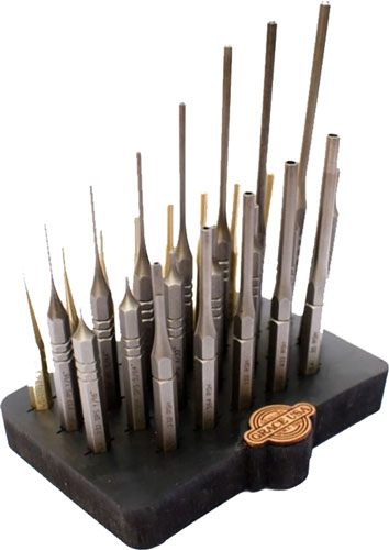 Grace USA 27pc Gunsmith Steel Brass Roll Pin Spring Punch Set with Bench Bl