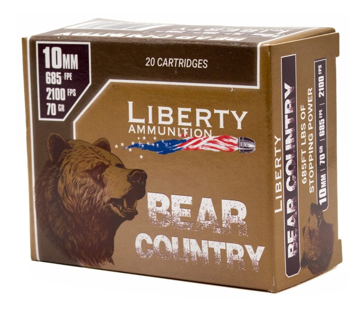 Liberty Ammunition Bear Country Handgun 10mm Auto 70gr Solid 2100 fps 20/ct