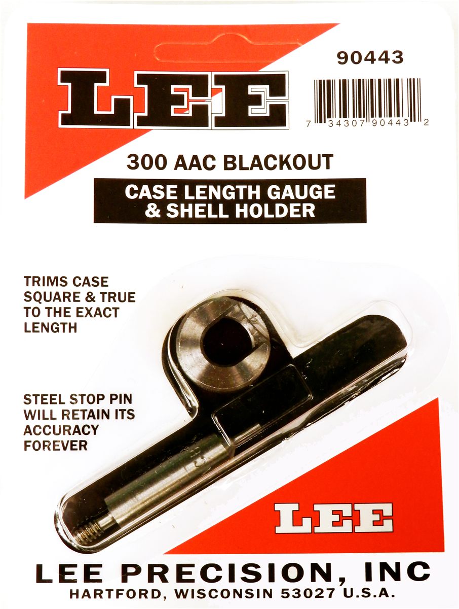 Lee Precision Reloading Gauge/Holder 300 AAC Blackout Silver, Small