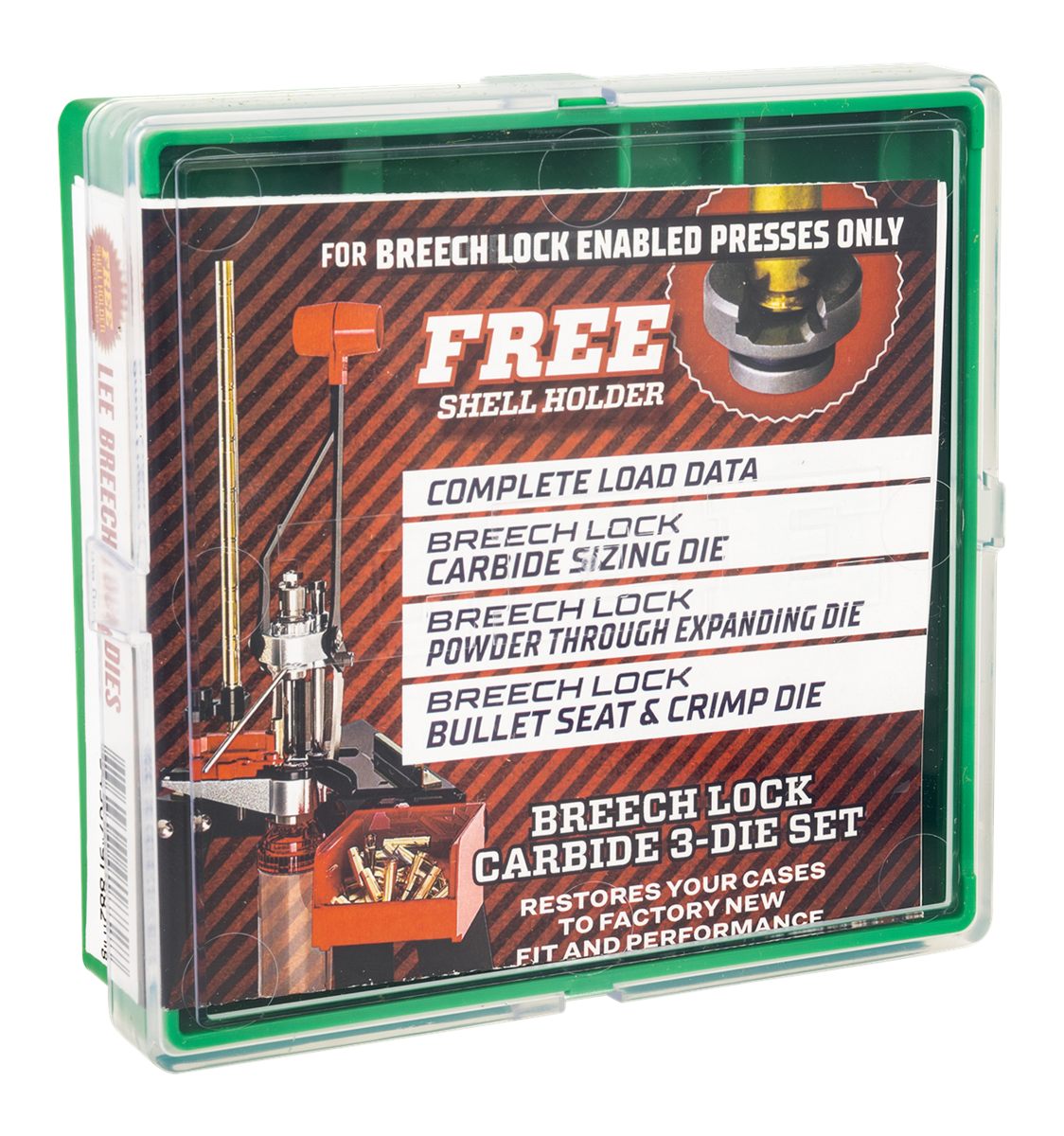 Lee Precision 91882: 9 Mm Luger Breech Lock Bsh Carbide 3 Die Set