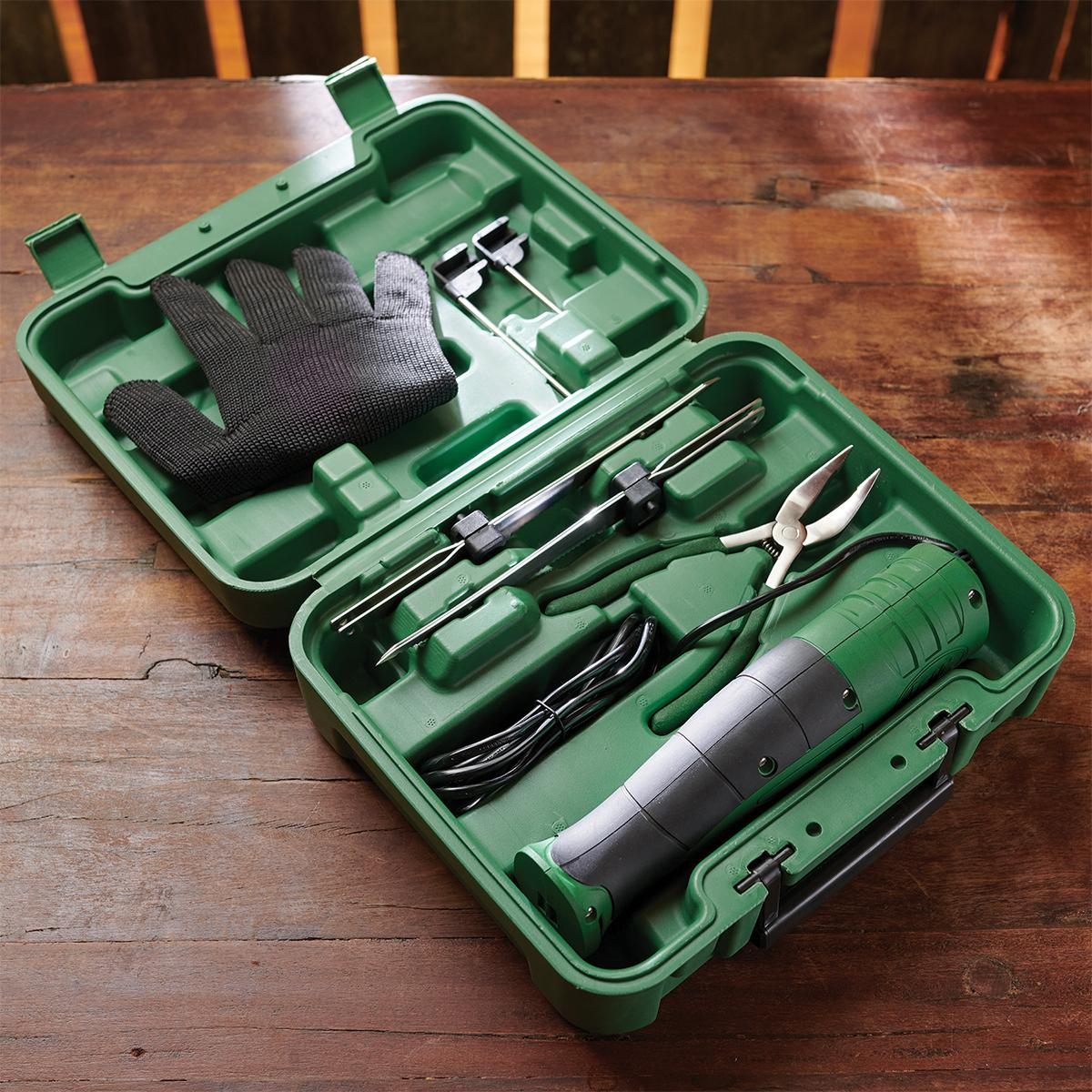 LEM Products SilverSkin Knife Set, Stainless Steel Blades and Pliers, Green view 3