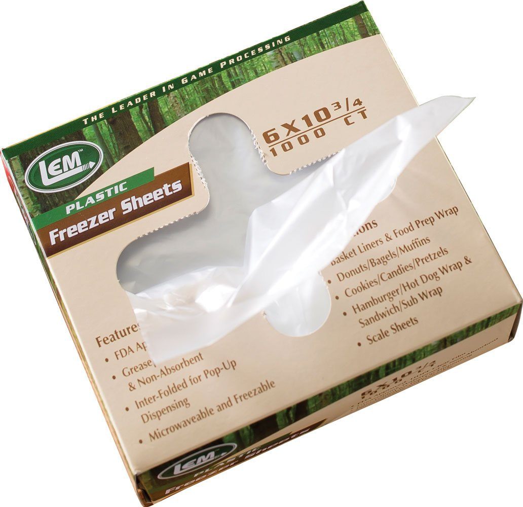 LEM Products 6in Freezer Sheets, Non-Stick, Polyethylene, 1000 Count Box