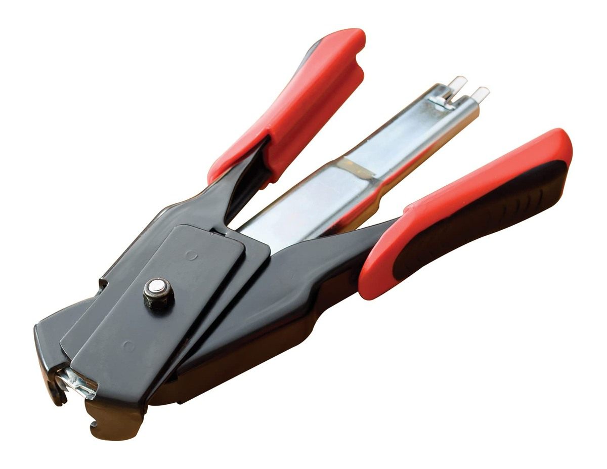 LEM Products Spring-Loaded Hog Ring Pliers, 100 Galvanized Steel Red and Bl