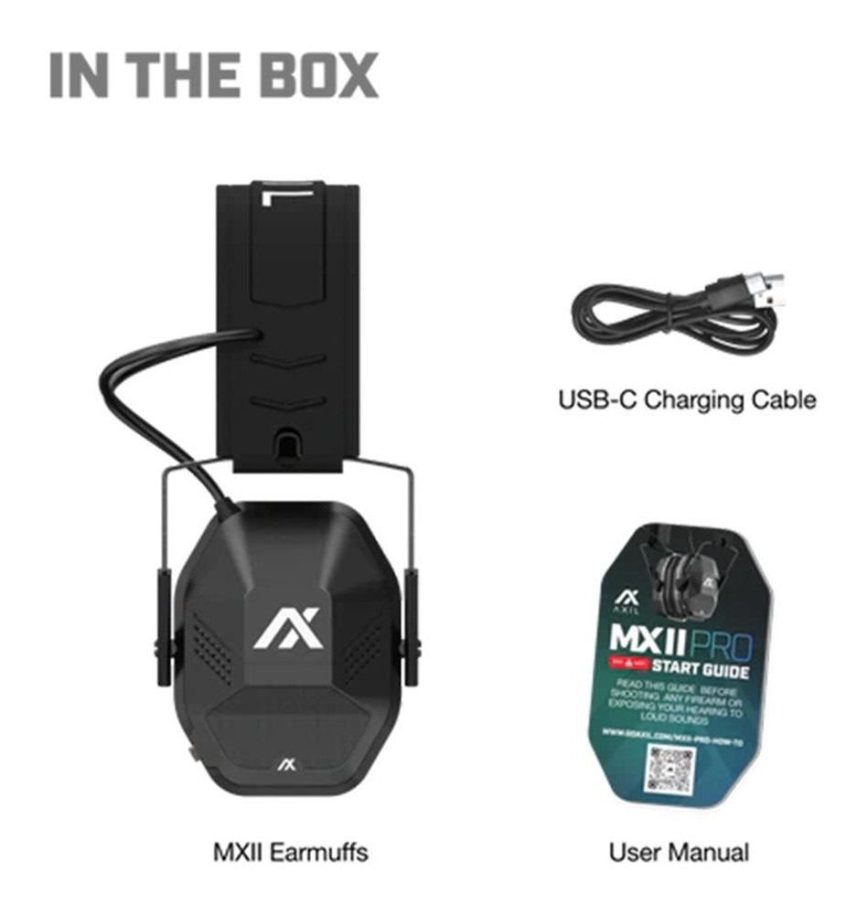 Axil MX PRO II Electronic Ear Muffs 22dB Black view 3