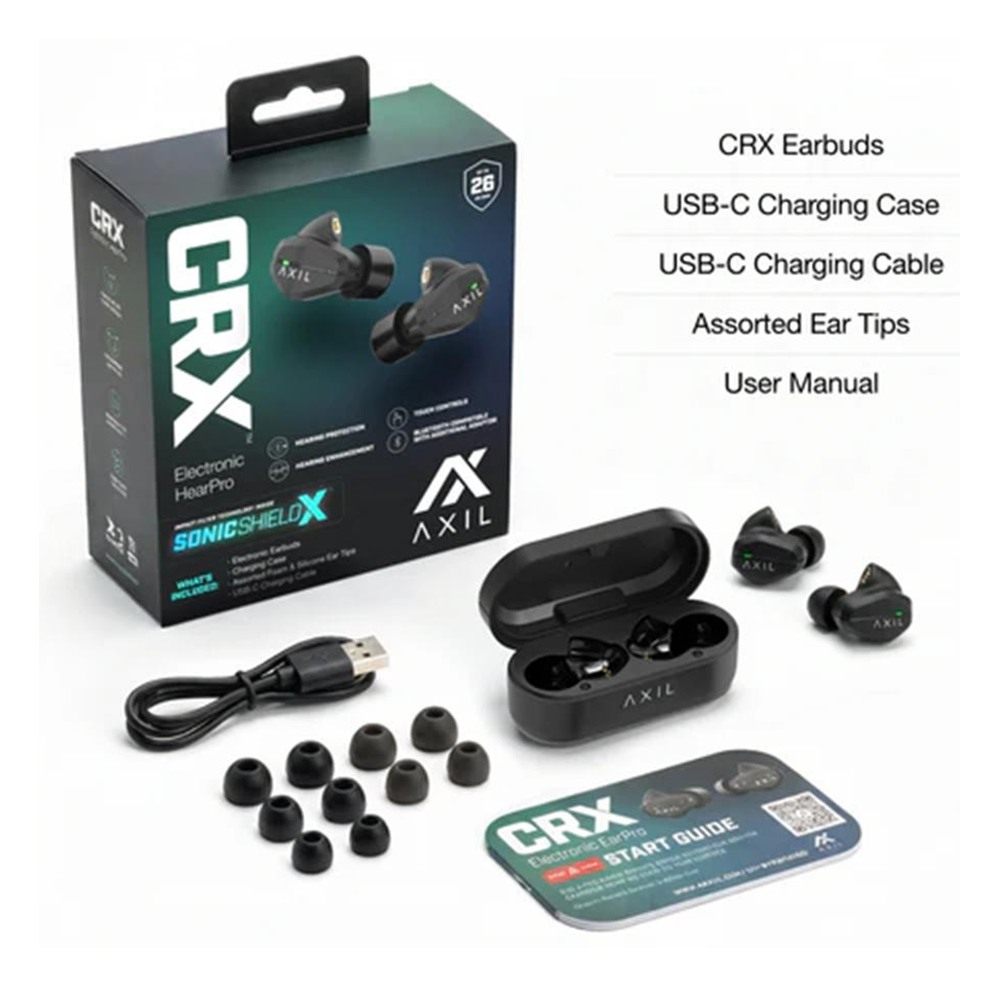 Axil CRX Ear Buds 22dB Black view 2