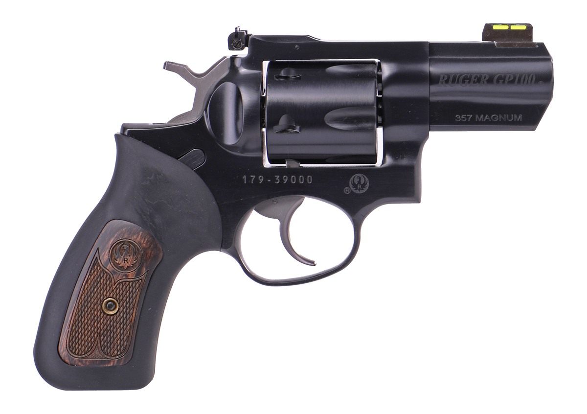 Ruger GP100 HI-VIZ Carry 357 MAG 3in BRL (Talo)Rubber/Wood Grip ADJ Sight B
