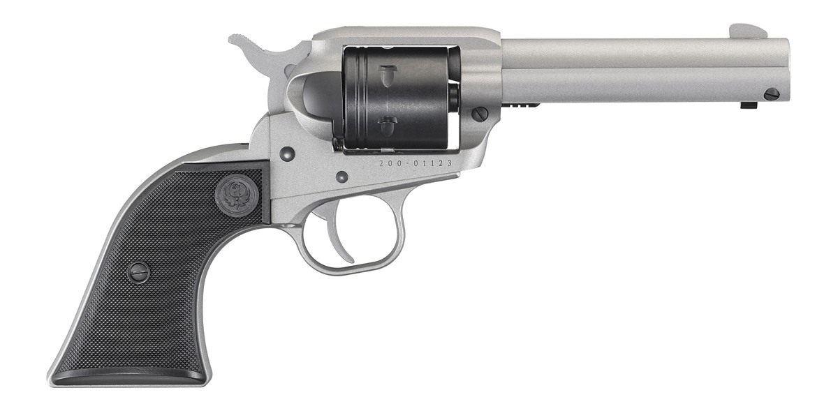 Ruger 2003 Wrangler 22 LR 6 Shot 4.62in Silver Cerakote, Cerkoate Aluminum