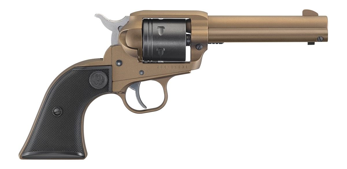 Ruger 2004 Wrangler 22 LR 6 Shot 4.62in Burnt Bronze Cerakote Barrel, Black
