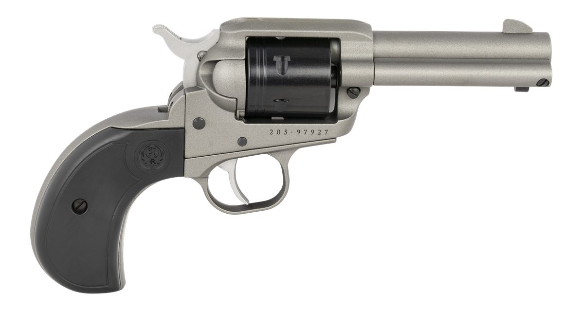 Ruger 2016 Wrangler 22 LR 6 Shot 3.75in Silver Cerakote Steel Barrel, Alumi