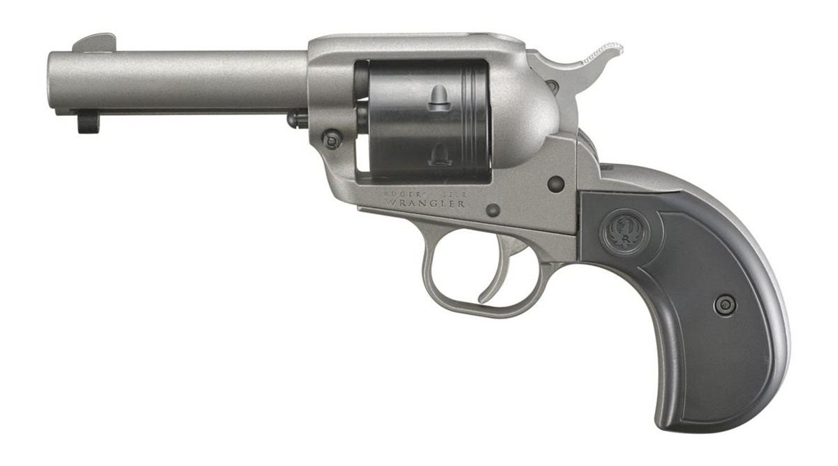 Ruger 2016 Wrangler 22 LR 6 Shot 3.75in Silver Cerakote Steel Barrel, Alumi view 2