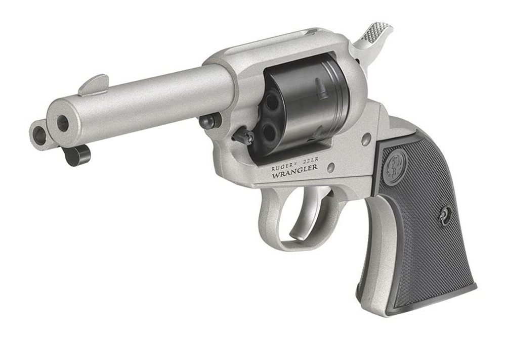 Ruger Wrangler Revolver .22 LR 6rd Capacity 3.75in Barrel Silver Cerakote A view 2