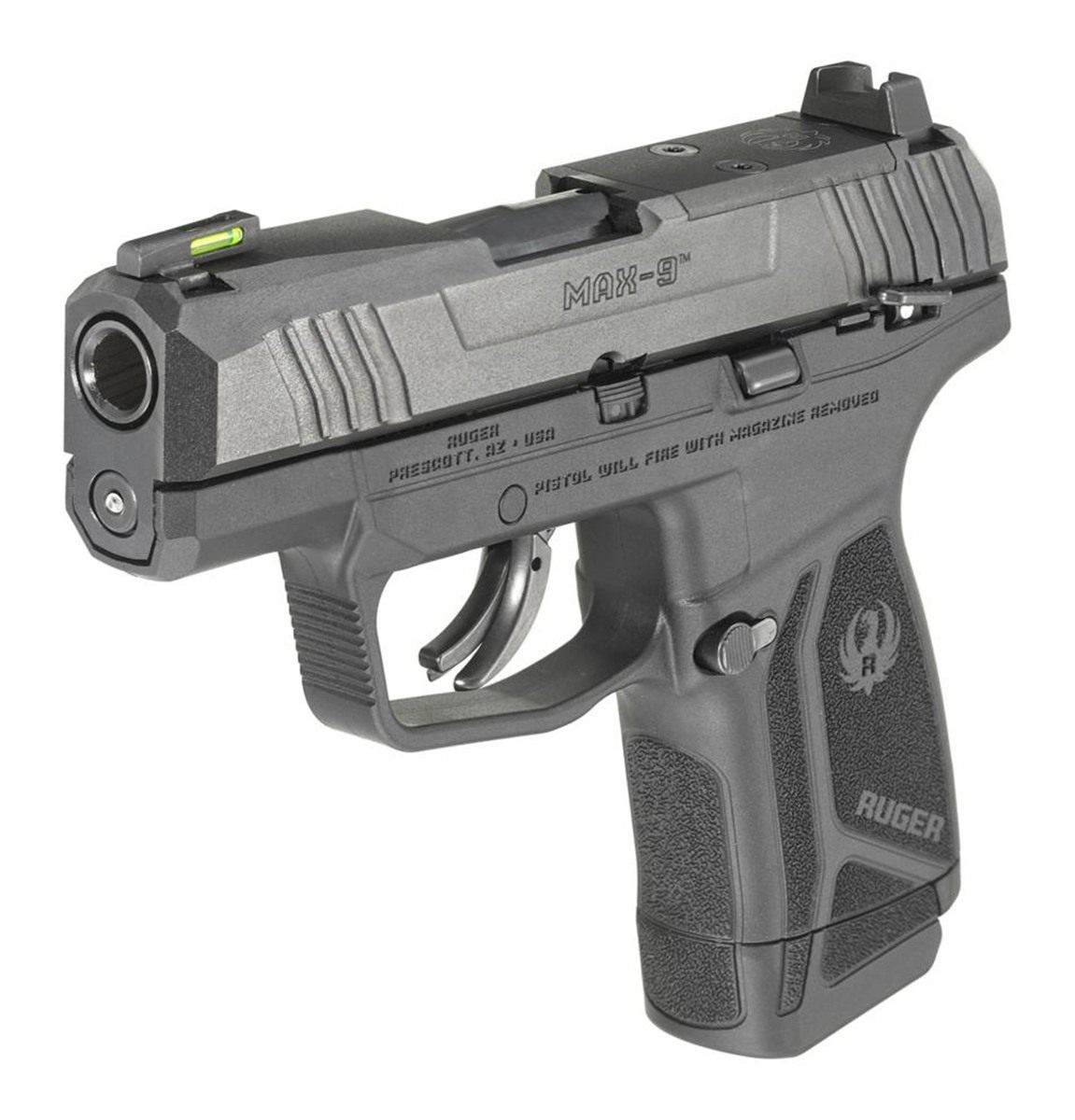 Ruger Max-9 Optic Ready Handgun 9mm Luger 12rd Magazine 3.2in Barrel Fiber view 3