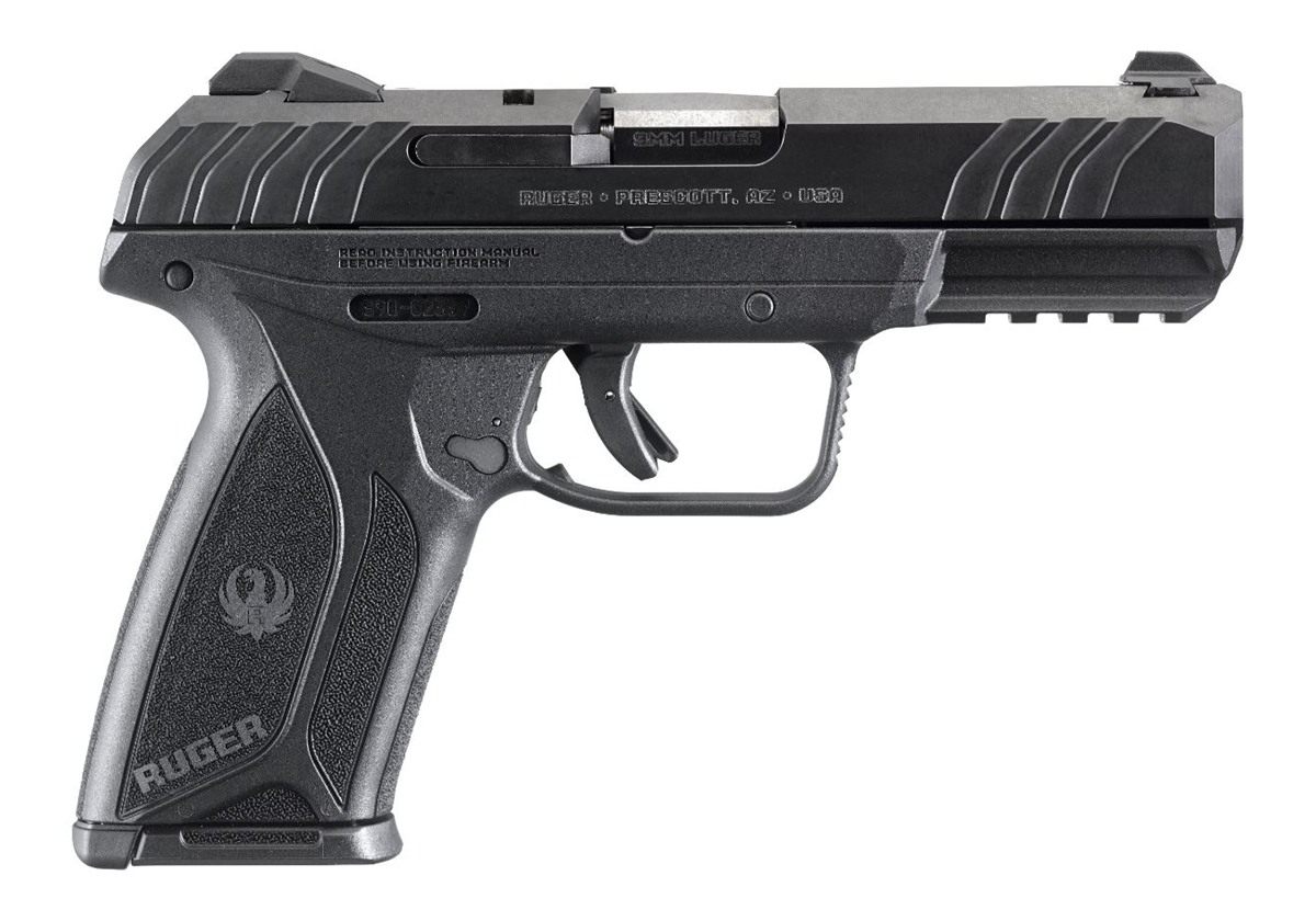 Ruger 3810 Security-9 9mm Luger 15+1 4in Black Steel Barrel, Oxide Serrated