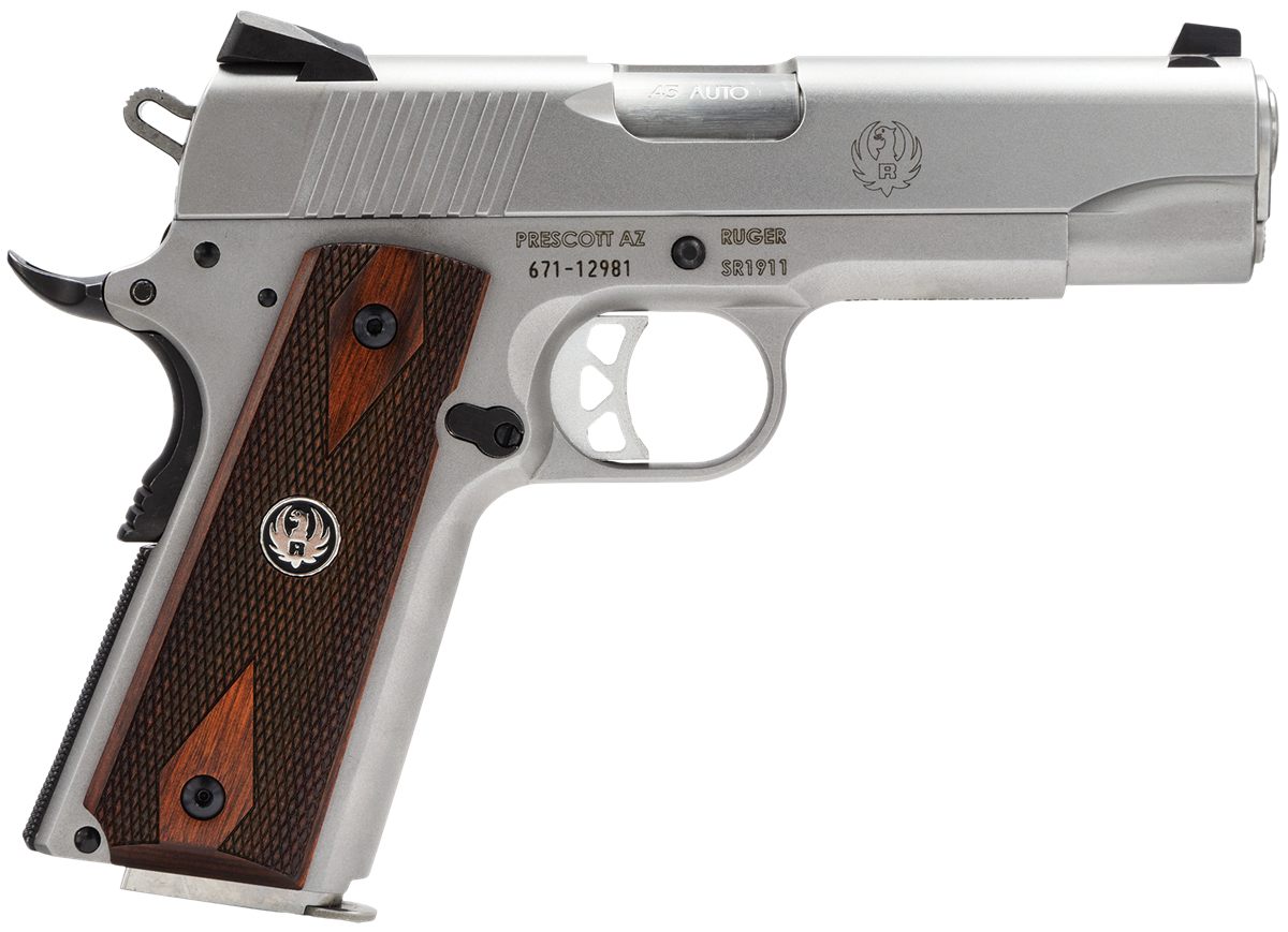 Ruger 6702 SR1911 Commander-Style 45 ACP 7+1 4.25in Stainless Steel Barrel
