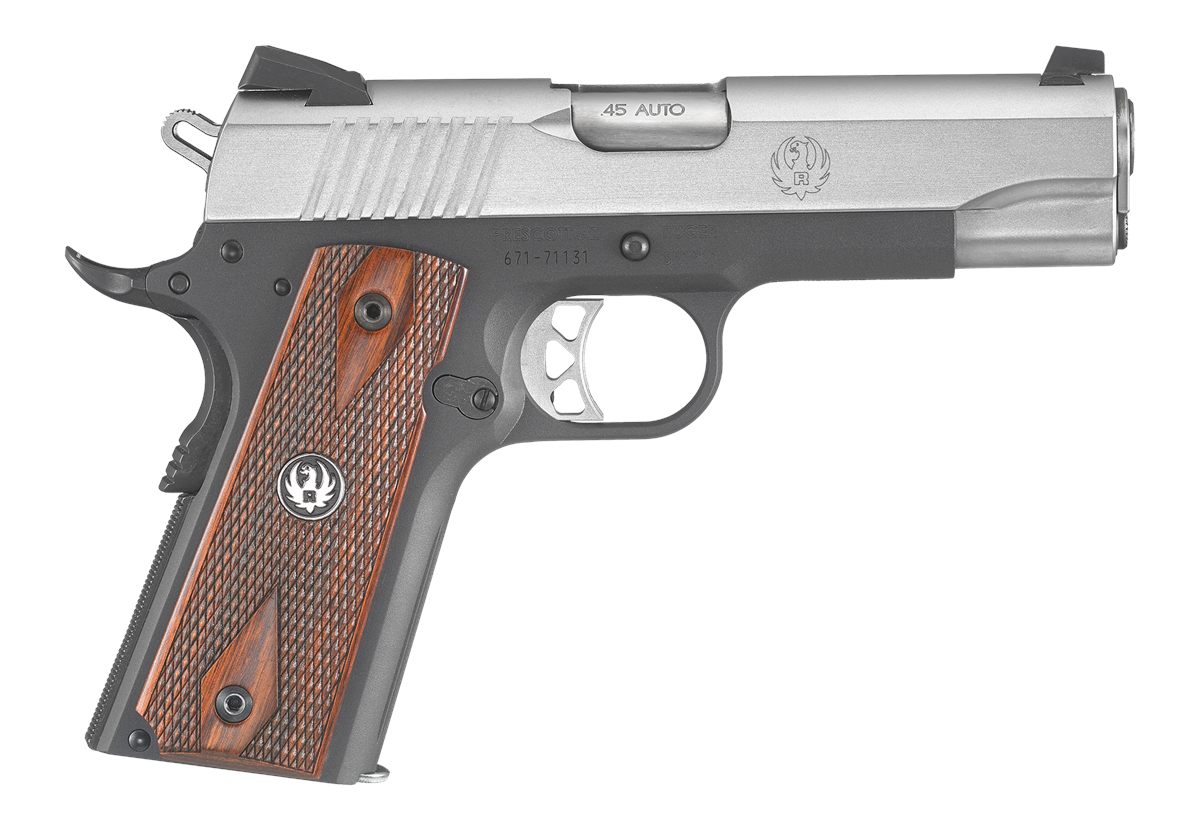 Ruger 6711 SR1911 Lightweight Commander 45 ACP 7+1 4.25in Stainless Steel B