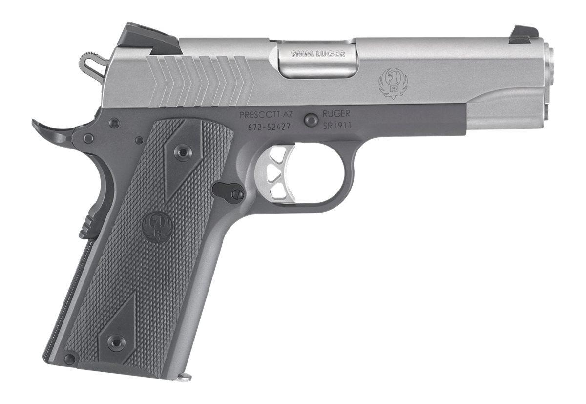 Ruger 6722 SR1911 Commander-Style 9mm Luger 9+1 4.25in Stainless Steel Barr