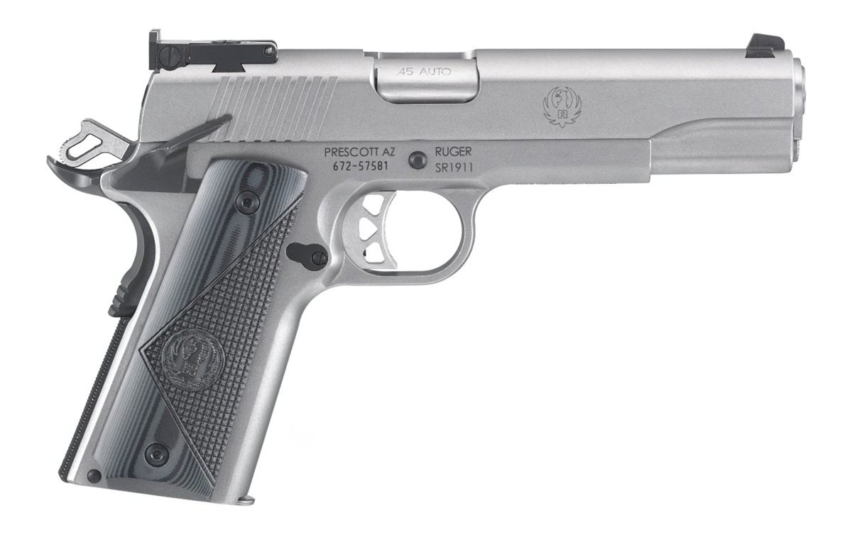 Ruger 6736 SR1911 Target 45 ACP 8+1 5in Stainless Steel Barrel, Low-Glare S