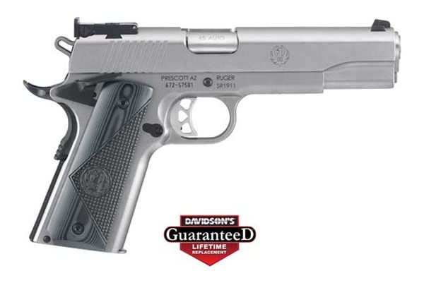 Ruger 6736 SR1911 Target 45 ACP 8+1 5in Stainless Steel Barrel, Low-Glare S view 3